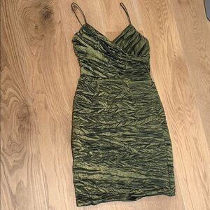 Niki Lavis Olive Textured Mini Dress